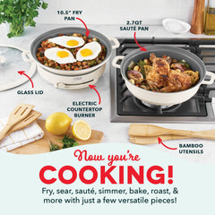 Stacks 8PC Stacking Cookware Set with Electric Burner